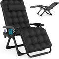 ZENPETIO Zero Gravity Chair, Reclining Camping Chair with Cup Holder and with Removable Cushion, Anti Gravity Lounge Chair for Indoor and Outdoor - color: Jet Black