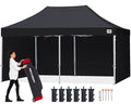 ABCCANOPY Easy Pop Up Canopy Tent with Sidewalls 8X16 Commercial -Series, Black - color: black, size: 8X16