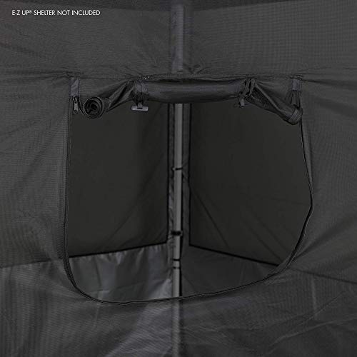 E-Z UP Food Booth Sidewall Kit, Set of 4, Fits 10' x 10' Straight Leg Canopy (Canopy/Shelter NOT Included), Includes 2 Roll-Up Serving Windows, Commercial Grade Mesh, Black