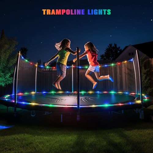 JMEXSUSS Trampoline Accessories 200 LED Trampoline Lights, 66ft IP 65 Waterproof Solar String Lights Outdoor, 8 Modes Solar Rope Light for Garden Yard Ladder Slide Tent Camp(Multicolor) - color: Multicolor, size: 200 LED