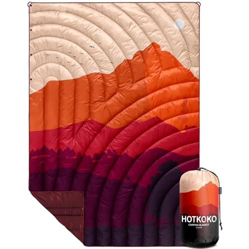 Camping Blanket,Lightweight Puffy Printed Camping Blanket Packable Outdoor Blanket for Camping,Traveling, Stadium, Hiking, Picnics - color: Dusk, size: 39x55"