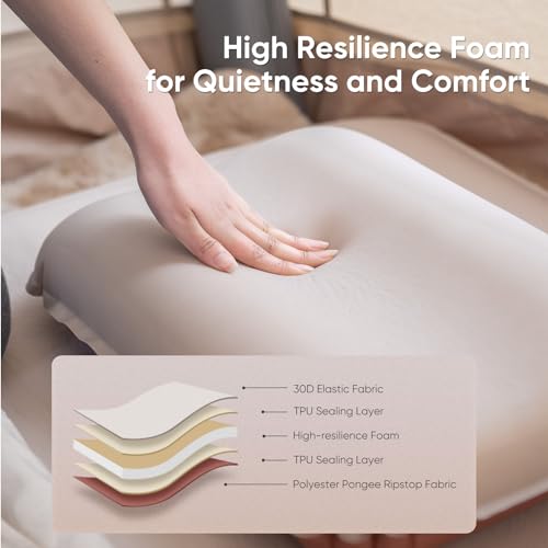 Naturehike Camping Pillow with Memory Foam, Self-Inflating Portable Pillow, Camping Essentials, Ergonomic for Neck Support, Travel Pillows for Camping, Airplanes, Hiking, Backpacking, Hammock - style: Camping Pillow