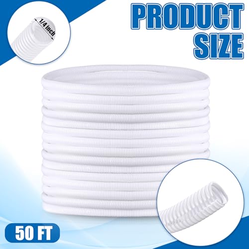 Kanayu Split Wire Loom Tubing Flame Retardant Wire Covering High Temperature Cable Sleeves Split Protector Cable Conduit for Industrial Electrical Automotive Marine(1/4''-50 ft,White) - color: White, size: 1/4''-50 Ft