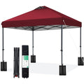 JEAREY 10x10 Pop Up Canopy Tent, Heavy Duty Outdoor Canopy with 1-Push Instant Setup, Commercial Tent with Roller Bag, 4 Sandbags and 8 Stakes, Water-Resistant, Red - color: Red