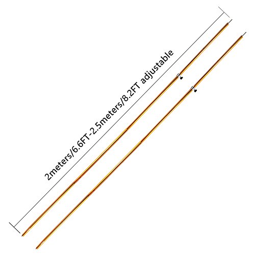 Odoland Adjustable Telescoping Aluminum Tarp and Tent Poles Set of 2 - Collapsible Lightweight for Camping, Backpacking, Hammocks, Sun Shade Shelters, and Awnings - size: Thickness 1mm