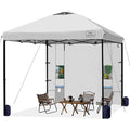 KAMPKEEPER 10x10 Easy Pop Up Canopy Tent with Sidewalls, Instant Outdoor Shade Shelter with Removable 10FT Sun Walls, Quick Setup Waterproof and UV-Resistant(White, 10x10FT with 1 sidewall) - color: White, size: 10x10FT with 1 sidewall