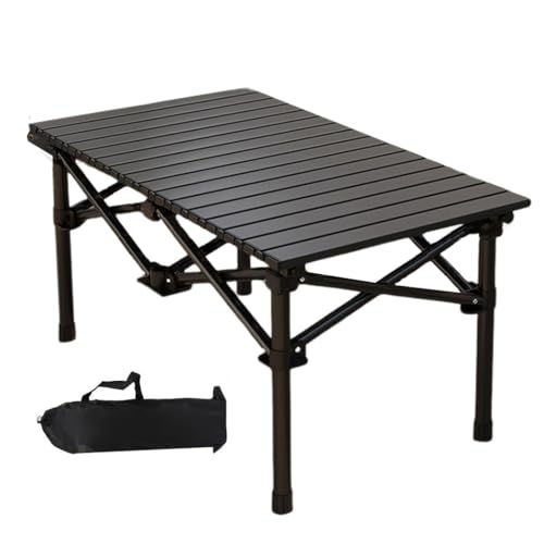 Camping Folding Table Lightweight Outdoor Portable Desk Beach Camp Foldable Tables for Picnic Grill BBQ - color: Black