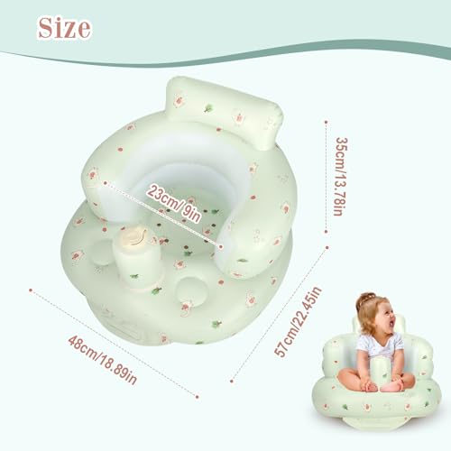 AirSwim Inflatable Baby Seat, Inflatable Baby Chair for Babies 3 Months and Up, Summer Blow Up Chair with Built in Air Pump, Infant Floor Seats for Learning to Sit, Palying, Camping, Elephant - color: Elephant