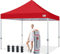 MASTERCANOPY Pop Up Canopy Tent Commercial Grade 10x10 Instant Shelter (Red) - color: Red, size: 10x10