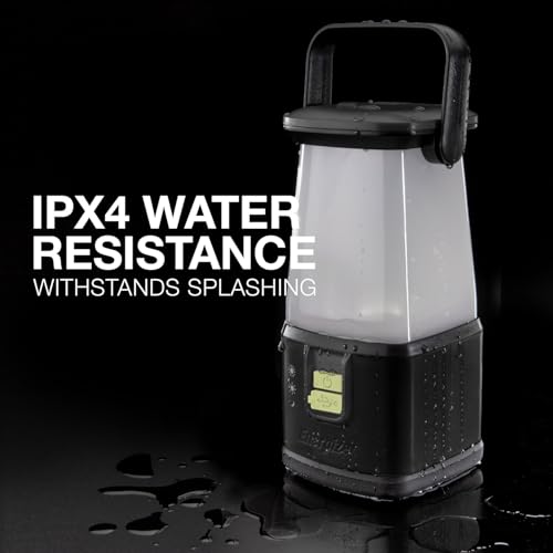 ENERGIZER WeatheReady LED Camping Lantern PRO-360, IPX4 Water Resistant Tent Light, Ultra Bright Battery Powered Lanterns for Camping, Outdoors, Emergency Power Outage - color: Black