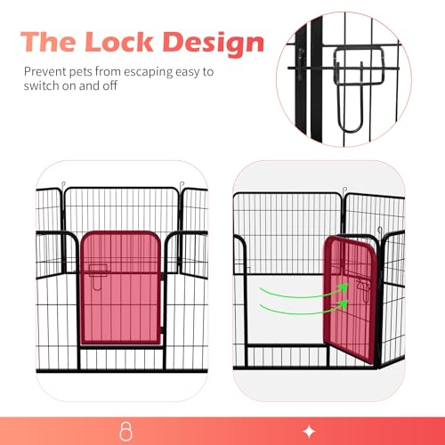 FDW Dog Playpen Dog Pen Dog Kennel 32 Panels 24 Inch Height Indoor Outdoor Folding Metal Portable Puppy Exercise Pen Heavy Duty Dog Fence for Yard Camping,Black - style: 32 Panels