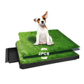 Dog Urinal containing 2 Replaceable lawns, Dog Potty Grass .Portable pet bedpans that can be Washed， Suitable for Almost All Types of Dogs. Length: 25 inches. Width 20 inches. Height: 3 inches