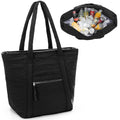 Fasrom Insulated Cooler Tote Bag Holds 30 Cans, Large Leakproof Grocery Bag with Zippered Top, Soft Sided Shopping Bag for Groceries, Food, Drinks, Suitable for Beach, Picnic and Outdoor Use, Black