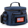 Lunch Box for Men, Tactical Lunch Bag MOLLE Webbing Leakproof Insulated Lunch Cooler Women Adult Meal with Adjustable Shoulder Strap Lunch Pail (Blue) - color: Blue, size: Medium