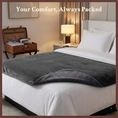 Waterproof Blanket for Couch, Sofa, Pets- Plush Water Proof Throw Blanket to Protect Furniture, Stain Resistant, Leak-Proof, Double-Sided, Reversible Flannel & Sherpa Fleece, Grey, 40"x60" - color: Grey, size: Throw (40"x60")