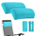Headrest Pillow for Patio Chaise Lounge, 2 Packs Head Pillow with Elastic Band for Zero Gravity Lounge Chair, Head Neck Rest Pillow Lumbar Pillow, Blue - color: Blue