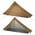 LANSHAN Ultralight Tent 3-Season Backpacking Tent for 1-Person or 2-Person Camping, Trekking, Kayaking, Climbing, Hiking - color: Pro 1-person, khaki