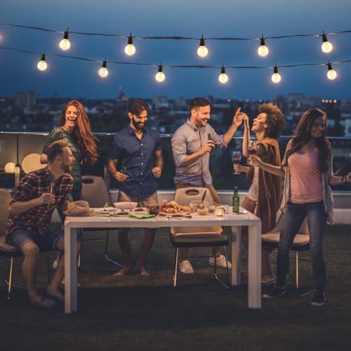 ZJOJO 200FT Outdoor String Lights, G40 Globe Outdoor Lights with 100 Shatterproof LED Bulbs (6 Spare), 2700K Hanging Waterproof Patio Light, Connectable String Lights for Outside Backyard Porch Party - size: 100ft*2