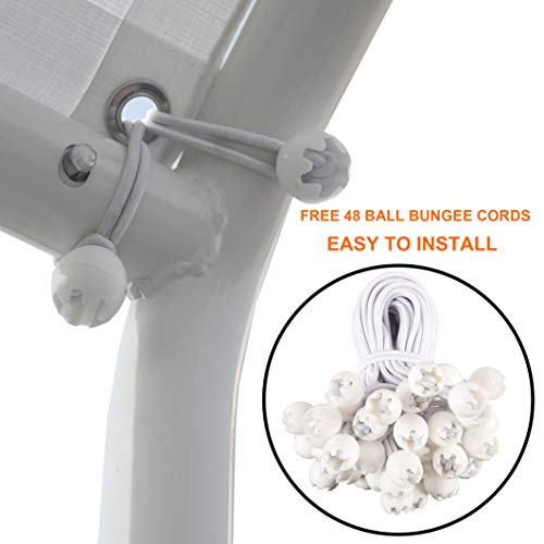 Thanaddo 10 x 20 Ft Carport Replacement Canopy Cover Garage Top Tent Shelter Tarp with Free 44 Ball Bungee Cords,White(Only Cover, Frame Not Include) (10x20 White) - size: 10x20 white