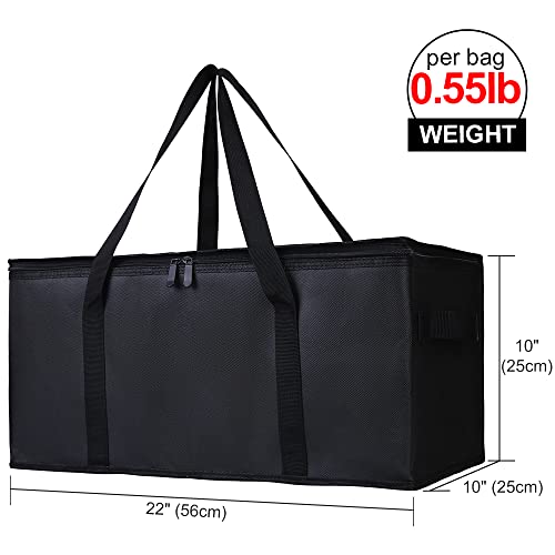 Bodaon Insulated Food Delivery Bag, 22" x 10" x 10" Insulated Pizza Delivery Bags for Hot/Cold Food, Black, 1-Pack - color: Black, size: 22" x 10“ x 10"