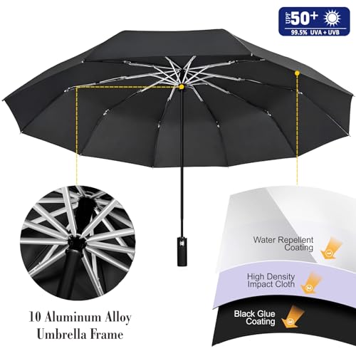 XLINGZA UPF 50+ Beach Umbrella with Adjustable Universal Clamp - style: Auto/XXL