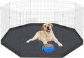 Dog Pet Playpen 8 Panel 24 Inch with Bottom Pad for Small Medium Pets Indoor Outdoor (Black Bottom Pad) - style: Bottom pad cover Black