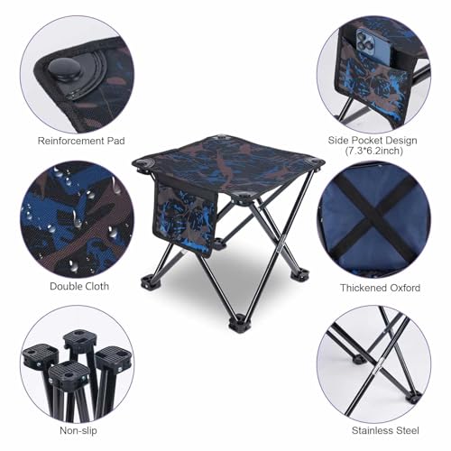 VOLIXOD Folding Portable Camping Stool for Adults, Lightweight Collapsible Stool for Outdoor Footrest Fishing Hiking Gardening and Beach with Carry Bag(400 LBS Capacity) - size: (1 Piece)