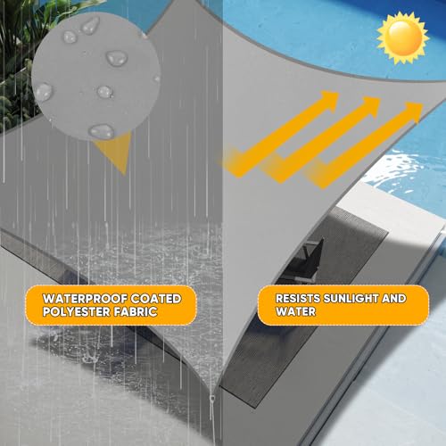 Shade&Beyond Waterproof Sun Shade Sail 10'x10' Rectangular Light Grey Shade Sail, UV Block Sun Shades Outdoor, Shade Canopy for Garden Patio Backyard Lawn Deck - color: Light Grey, size: 1 0' X 1 0', style: Rectangle