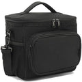 FlowFly Insulated Reusable Lunch Bag Adult Large Lunch Box for Women and Men with Adjustable Shoulder Strap,Front Zipper Pocket and Dual Large Mesh Side Pockets, Black - color: Black