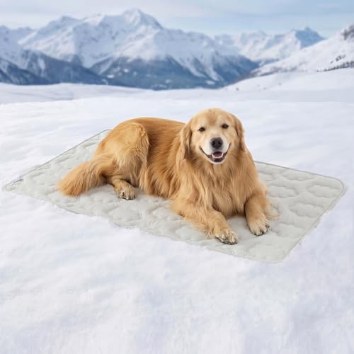 LE SURE Dog Cooling Mat for Extra Large Dogs -Q-Max>0.5 XXL Breathable Thin Cool Crate Pad with Chill Cold Fiber and Mesh Base Design, Portable Washable Pet Kennel Mat for Summer, 48x30,Grey - color: Grey, size: 48" x 30" (XXL)