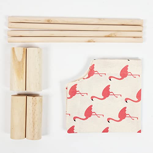 Patas Lague Cat and Dog Hammock Bed for Small Dogs, Brethable Wooden Cat Pet Rabbit Elevated Cooling Outdoor Bed Cots Furniture for Summer Flamingo - color: Flamingo