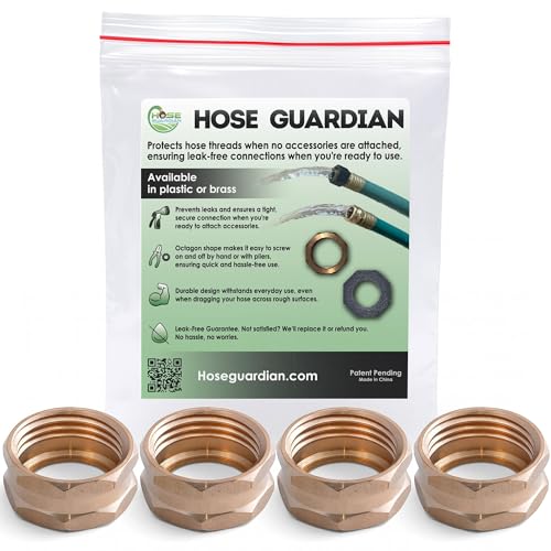 | Open End Garden Hose Thread Protector Cap – Brass End Cap for 3/4″ Threads - Leak-Free, Rust-Resistant Female End Plug – Protects Threads When Not in Use (4-Pack) - color: Brass, size: 4 Pack