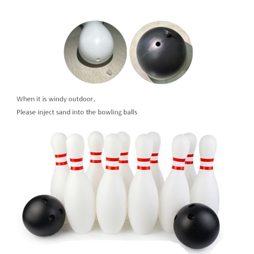 Large Carnival Game Inflatable Bowling Alley Bowling 2 Lanes Bowling Slide Set Inflatable Bowling Ball and Pins with Blower & 2 Sets of Balls for Party, Events