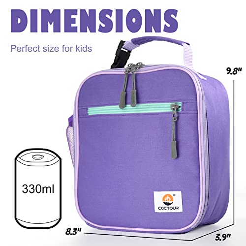 CaCTOUR Lunch Box Kids,Premium Insulated Lunch Bag for Girls Boys Teen Women,Soft Bag Mini Cooler Back to School Thermal Reusable Lunch Bag for Work School Picnic (Purple) - color: B-Purple