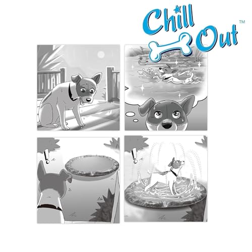 All for Paws Dog Splash Pad Sprinkler Mat – Non‑Slip Summer Cooling Pool for Dogs, Thickened PVC Outdoor Wading Pad to Play, 51 Inch, Large - size: Large 51in