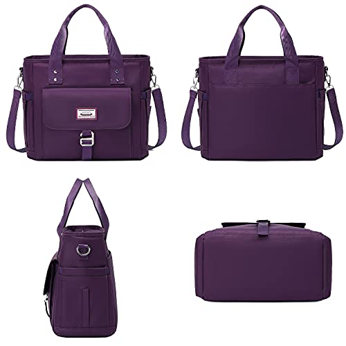 Weitars Lunch Bag for Women Work,Insulated Lunch Box Extra Large Lunch Tote Bag,Wide-Open Tote Cooler Bag With Removable Shoulder Strap with Side Pocket,Lunchbag For Picnic Hiking Beach - color: Purple