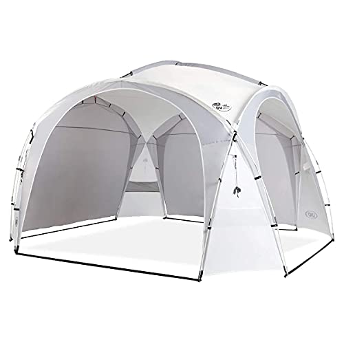 UNP Easy Beach Tent Pop Up Canopy UPF50+ Tent with Side Wall, Ground Pegs, and Stability Poles, Sun Shelter Rainproof, Waterproof for Camping Trips, Backyard Fun, Party Or Picnics - color: White, size: 15 x 15 ft