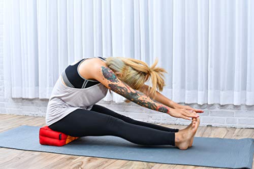 Leewadee Yoga Block – Floor Cushion for Yoga Practice, Meditation Seat Cushion for Workouts Filled with Kapok - color: Sf02 - Orange