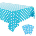 4 Pack Blue Polka Dot Tablecloth,Blue and White Tablecloths Disposable Plastic Rectangular Picnic Table Cover,Suitable for Rectangular Tables(54 x 108 Inches) - color: Polka Dot Blue, size: 54" x 108" Rectangular (4 Pack)