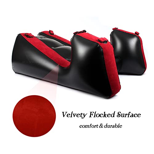 Inflatable Sofa Bed, Inflatable Sofa with Household Air Pump, Portable Lounge Chair, Relaxation Tools for Bedroom (Red) - color: Red