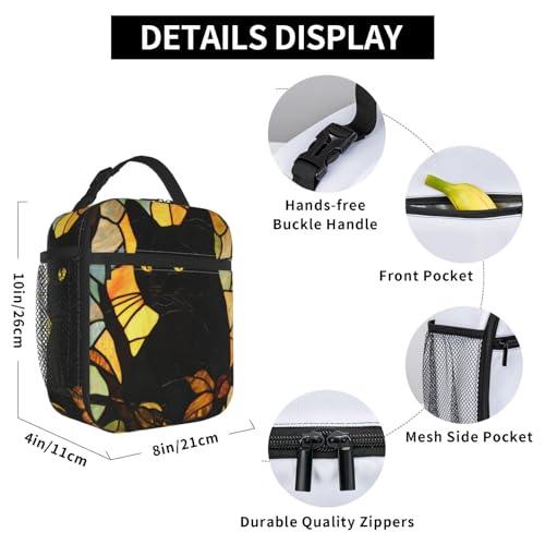 Cute Cat Lunch Box for Kids,Adults,Animal Lovers,Black Kitten Design Insulated Lunchbox,Leakproof Tote Bag,Reusable Cooler Bags for Work,Picnic,Office,Travel,Practical Lunchbag Gifts - color: Cat02