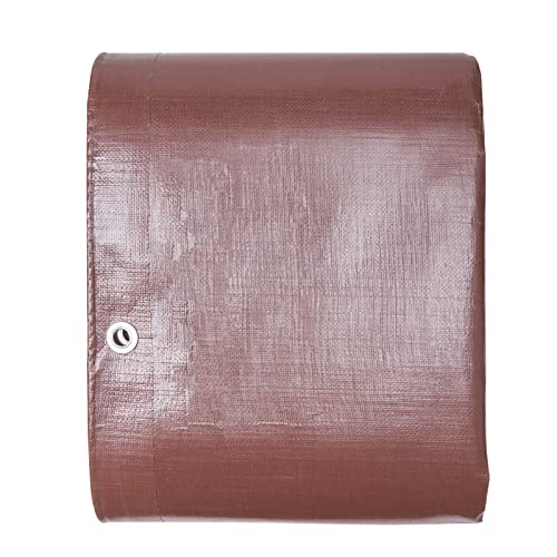 VEVOR Tarp 12x20 ft 16 Mil Thick, Waterproof Tear Proof Poly Plastic Tarps Cover, Multi-Purpose Outdoor Tarpaulin with Grommets & Reinforced Edges for Truck, RV, Boat, Camping (Brown) - color: Brown, size: 12 x 20 ft