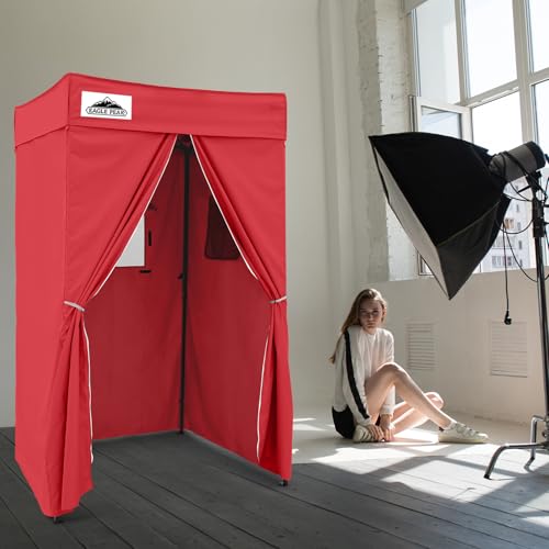 EAGLE PEAK Flex Compact 4x4 Pop-up Canopy Changing Room, Portable Privacy Dressing Room for Indoor Fashion Photoshoots, Camping, or Pool, Red - color: Red, size: 4x4 ft