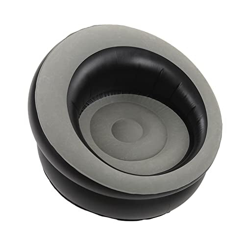 Luqeeg Inflatable Couch, Flocking Air Sofa Inflatable Sofa Chair Blow Up Couches Inflatable Lounge Chair for Bedroom Office Backyard Balcony Camping Travel (Grey) - color: Grey