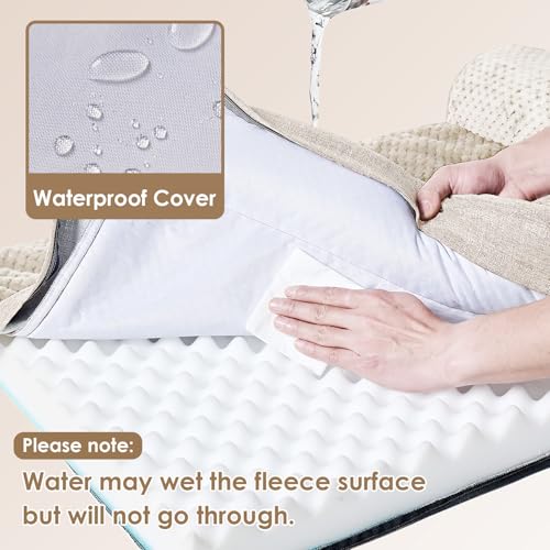 EHEYCIGA XL Dog Bed Memory Foam for Crate, Extra Large Dog Bed Orthopedic with Washable Removable Cover, Waterproof Pet Sofa Couch XLarge Size Dogs, 41x27x6.5, Beige - color: Beige, size: 41.0"L x 27.0"W x 6.5"Th