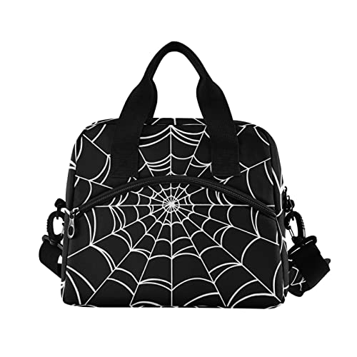 Goth Spider Web Insulated Lunch Bag Reusable Lunch Tote Bag Cooler Bag for Women Men Adult Lunch Box with Adjustable Shoulder Strap Leakproof Lunch Bag for Work School Picnic Camping - color: Goth Spider Web