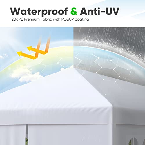 Quictent 10x20 Party Tent Gazebo Wedding Canopy Tent for Parties BBQ Shelter Pavilion with Removable Church Sidewalls & Elegant Church - size: 10'x20'-standard