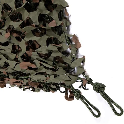 CamoSystems Reinforced Camouflage Netting | 3D Camo Nets, Waterproof & UV Protection, Silent Rip-Stop Fabric - color: Green/Brown, size: Large, 9'10" x 19'8" L