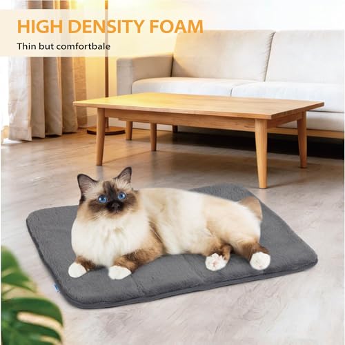 Dog Crate Pad for Small Dogs - 24x18 Memory Foam Dog Bed, Washable & Anti-Slip Dog Bed Mat, Ultra Soft Kennel Pad for Dogs Cozy Sleeping Mat, Grey - color: Dark, size: 24"L x18"W x 0.8"H
