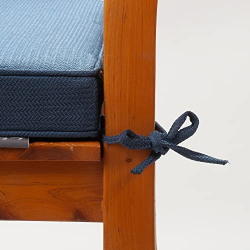 Magpie Fabrics Indoor Outdoor Waterproof Square Chair Cushion, 18" x 18" x 2.5", 2 Pack, Water Resistant Seat Cushions, for Patio Garden Office, Navy - color: Blue Navy